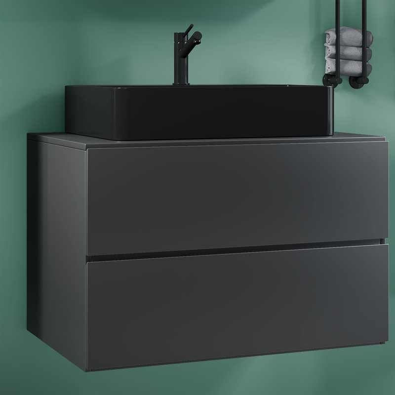 Reecie Bathroom Vanity with Basin, Black