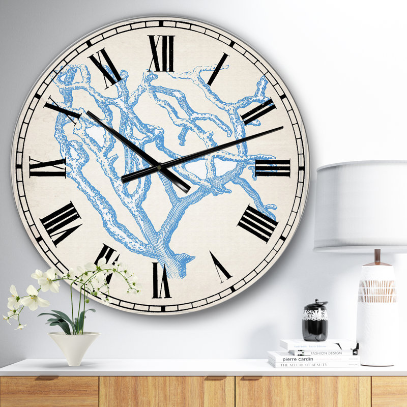 Blue Coral 2 - Grande horloge murale nautique et côtière, Petit