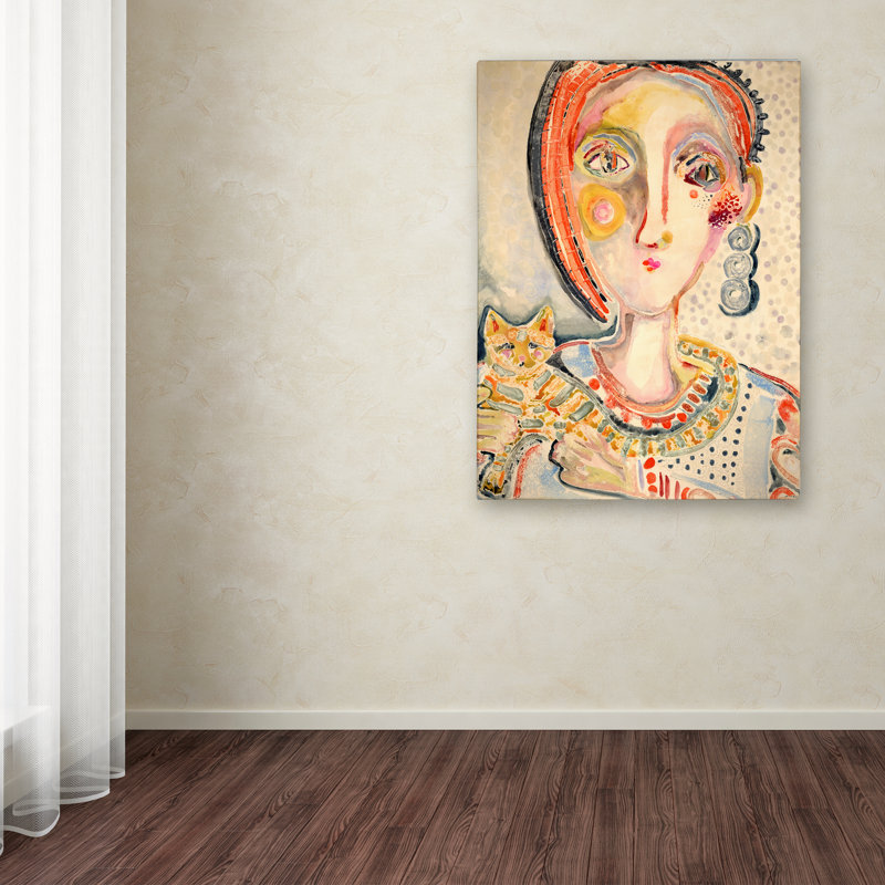 Wrapped Canvas Wall Art - Wyanne 'Tiger Cat' Wall Art for Living Room, Bedroom, or Office Décor - 18x24, 24" H x 18" W