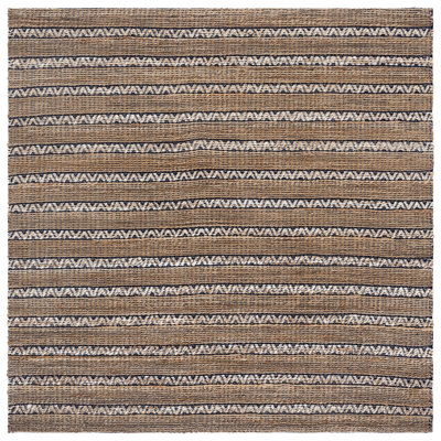 Ifenna Natural Fiber Flat Weave Jute/Cotton Geometric Rug in Navy/Natural