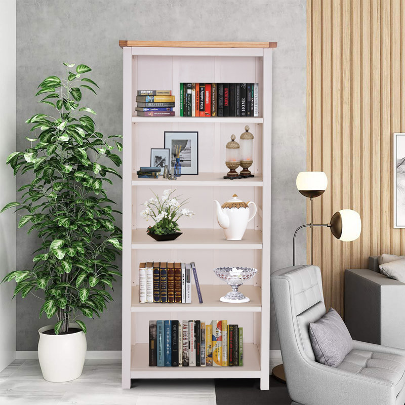 Bibliothèque en bois massif Arise-Sun, Naturel / ciré, (5 tablettes) H 70 po x l 35,2 po x P 13,3 po