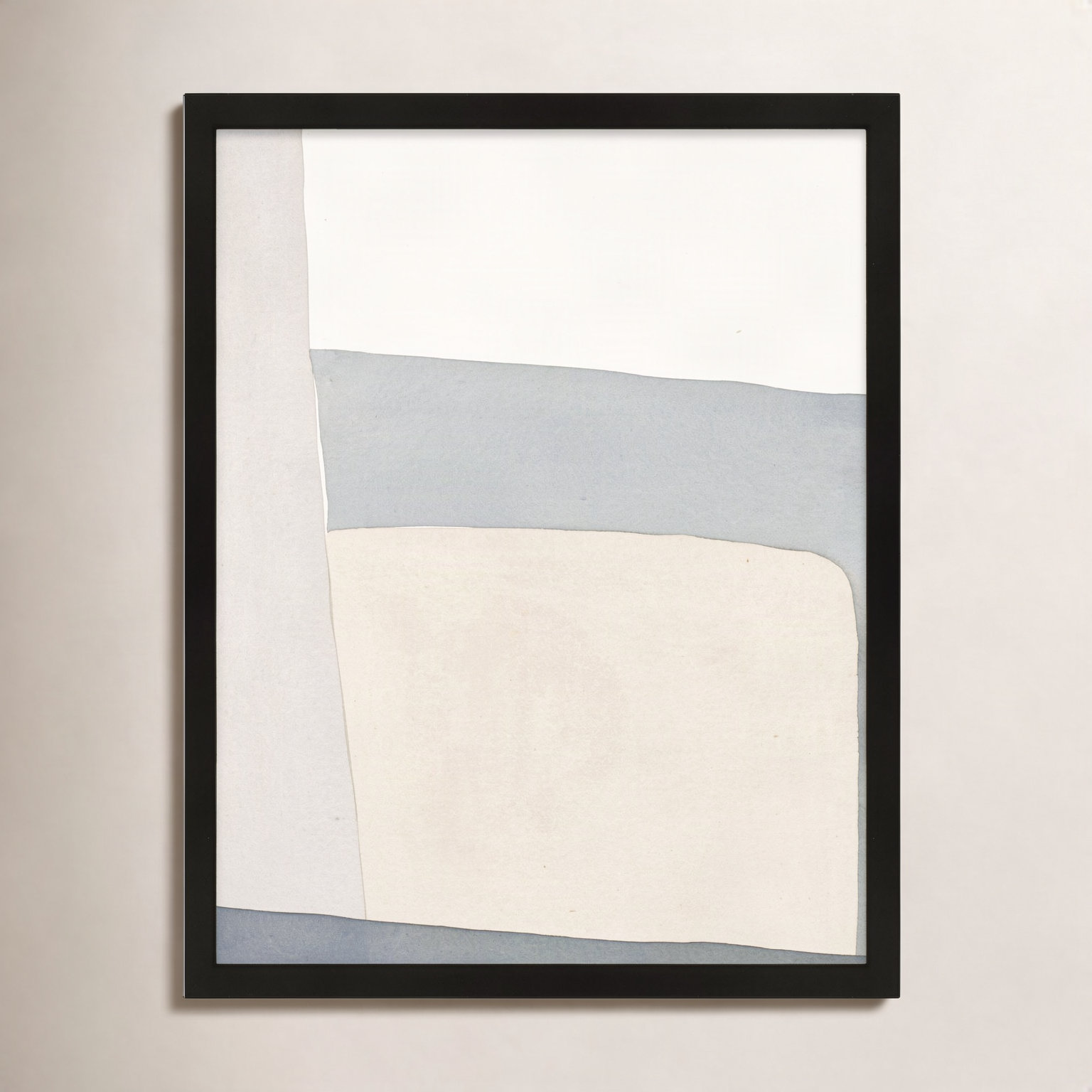 Simple Grey Painting by Julia Balfour, 25" H x 20" W x 1.25" D, Black Framed Paper