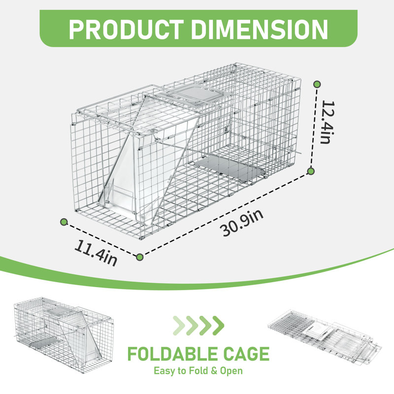 Cage à animaux 32 "pliable argentée avec déflecteur frontal, Argent argent