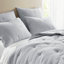 Ensemble de courtepointe brodée en coton 3 pièces pour très grand lit, bleu-131200411