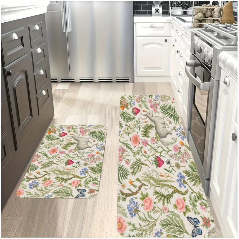 Ensemble de 2 tapis de cuisine Botanical Animal