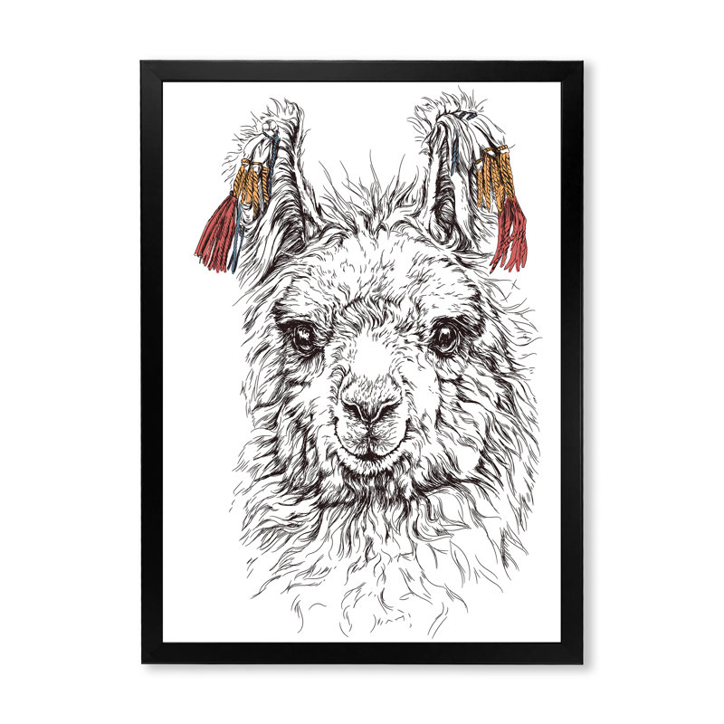 «Cute Lgbt Lama Alpaca», impression sur toile, H 20 po x l 12 po, Cadre photo noir