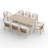 8-person Rectangular Outdoor Wood Dining Set With Cushions-100088118-123338399-123338400