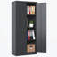 Armoire de rangement en métal 71 po H, armoire verrouillable en acier avec portes et 3 tablettes, grands classeurs pour systèmes de rangement de garage-2061354823