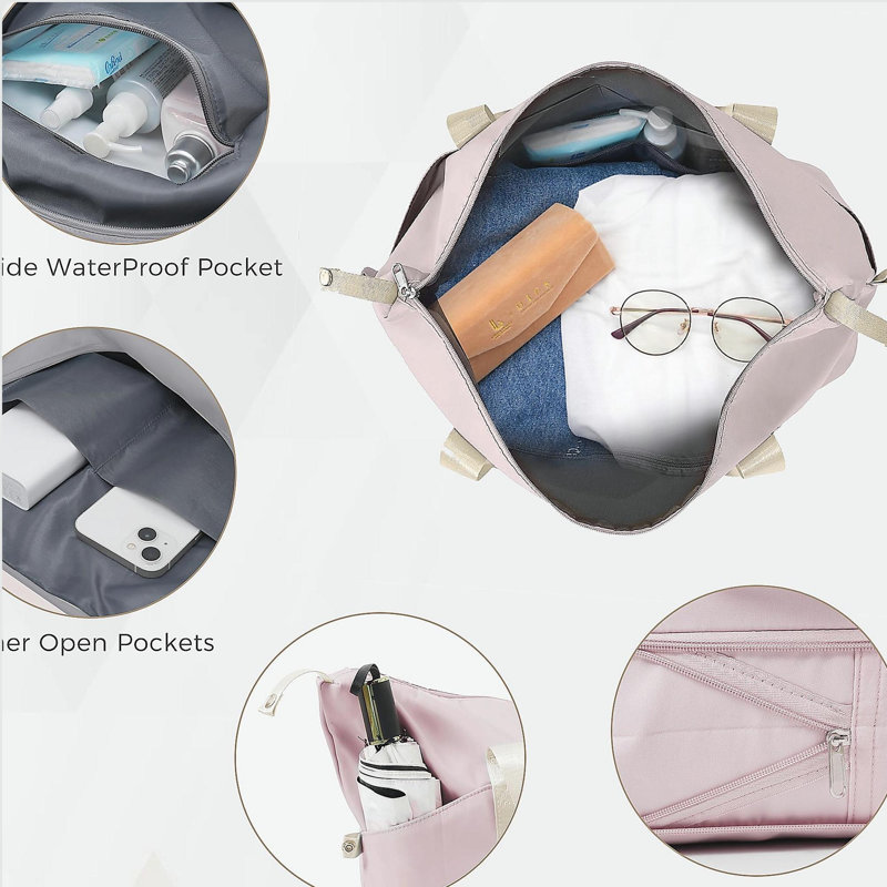 Ensemble de 6 valises rigides avec serrure TSA, ensemble de valise à roulettes 16/20/24/28 pouces avec sac de voyage extensible et trousse de toilette imperméable, poignée réglable (rosé)