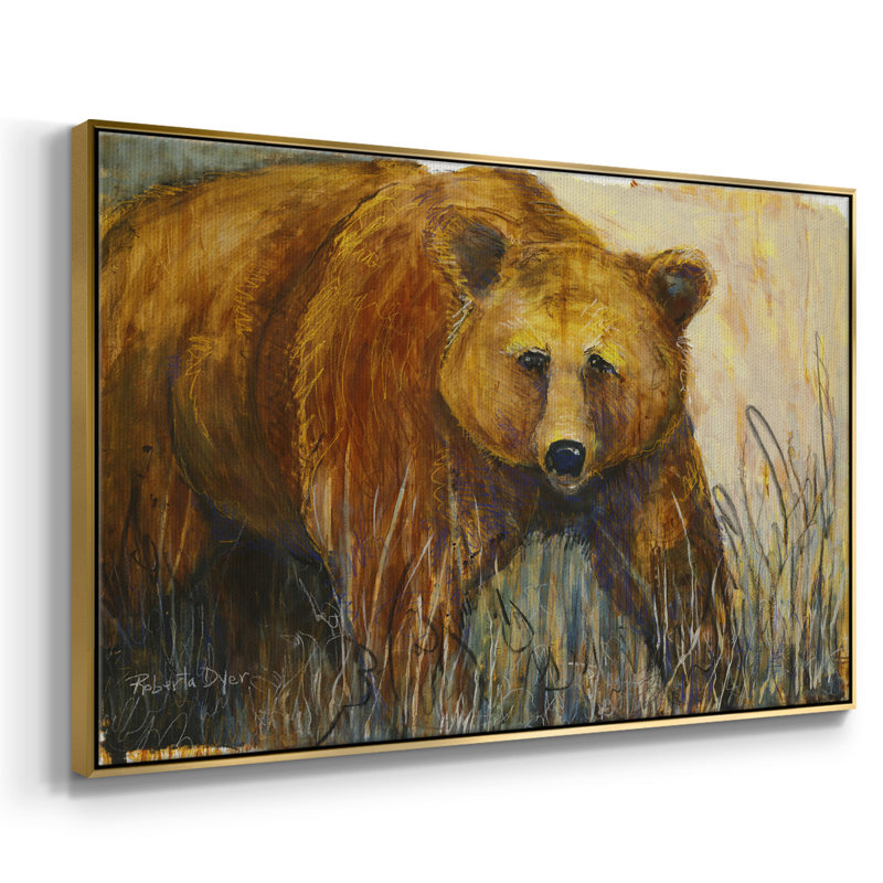 " Majestic ", 17" H x 25" W x 2" D, Gold  Floater Framed Canvas