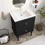 Ensemble de meuble-lavabo de salle de bain avec lavabo en céramique, armoire de rangement moderne avec 2 tiroirs
