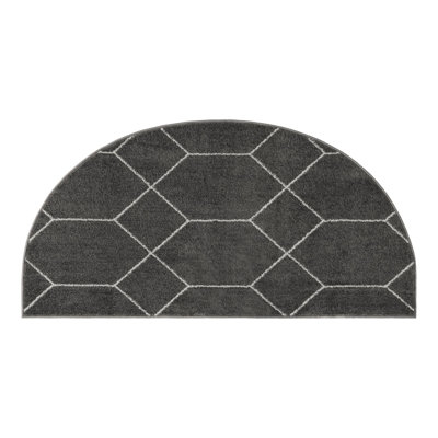 Debrodie Geometric Dark Gray Area Rug