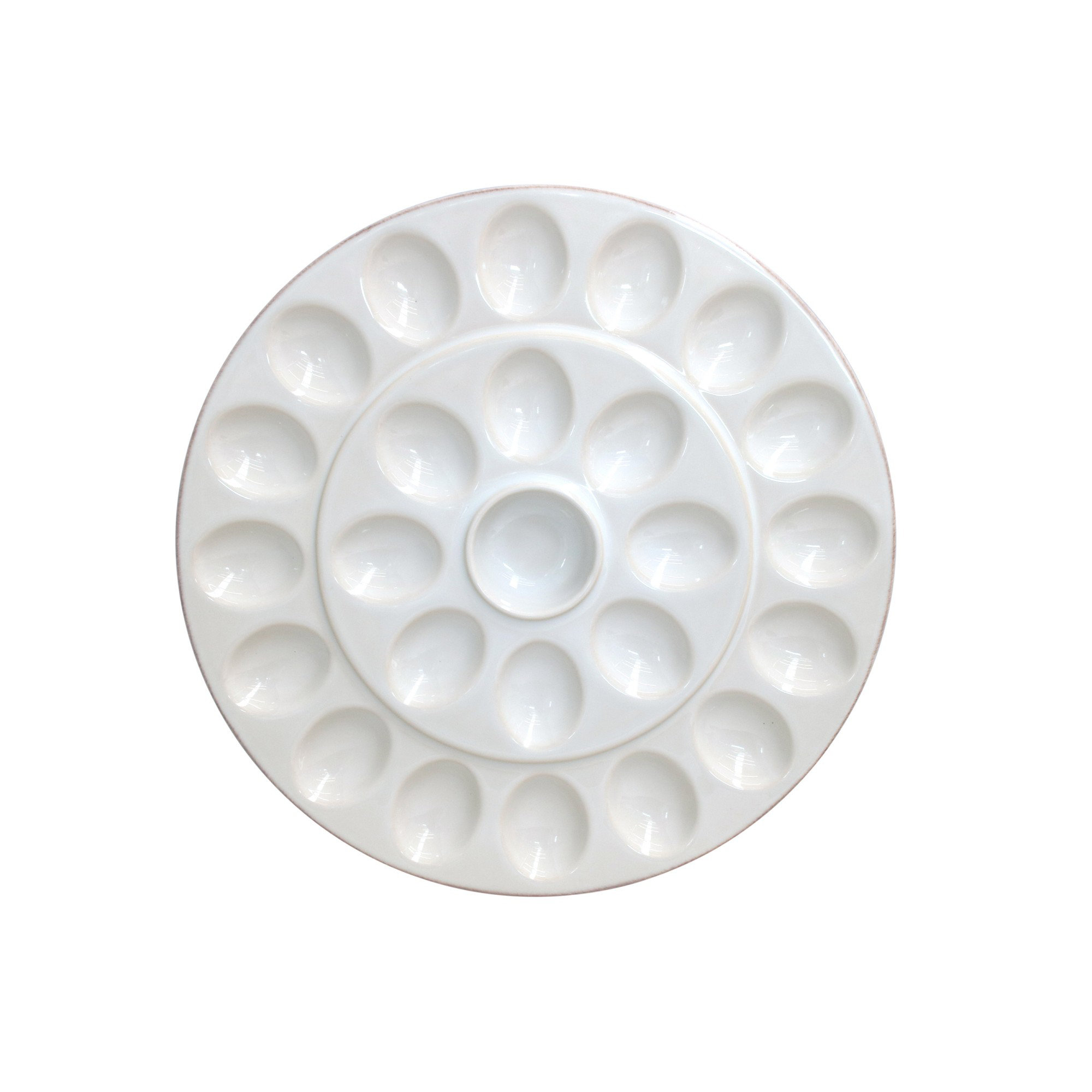 Cook & Host Round Egg Platter, White