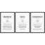 Discipline Focus Consistency Motivational Definition Minimal Quote Wall Art Decor Framed On Canvas 3 Pieces Print-130550322-130550323-130550325