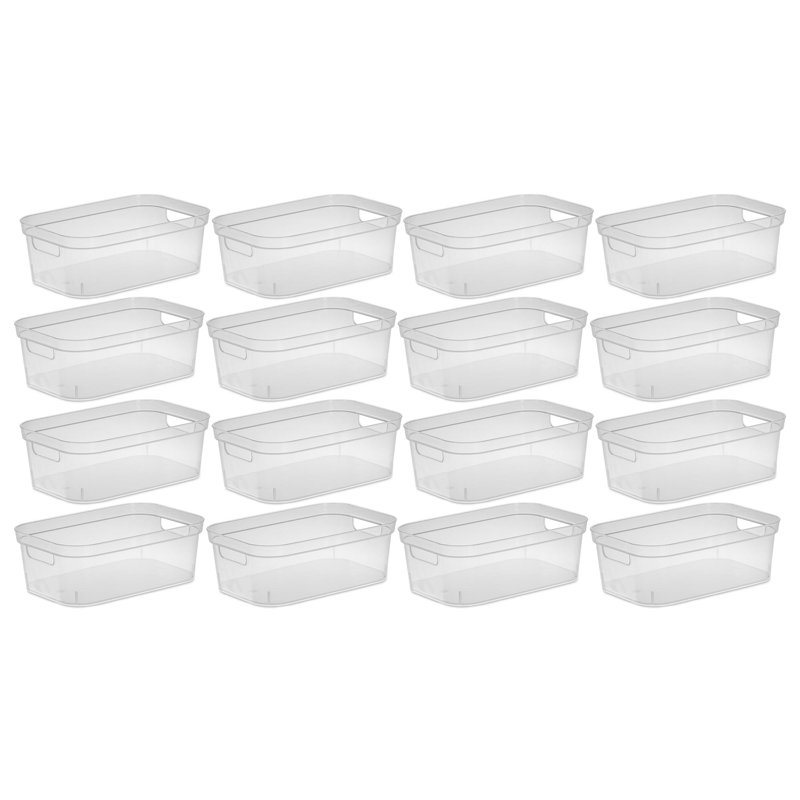 Sterilite 4.25X8x12.25 In Storage Bin W/ Carry Through Handles, Clear