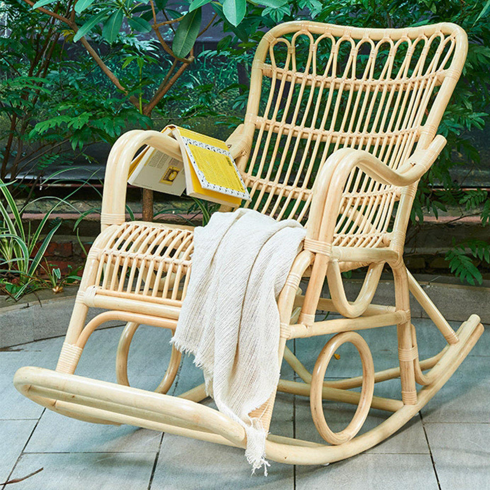 ChairVogue Rattan woven home balcony leisure rocking chair - Wayfair Canada