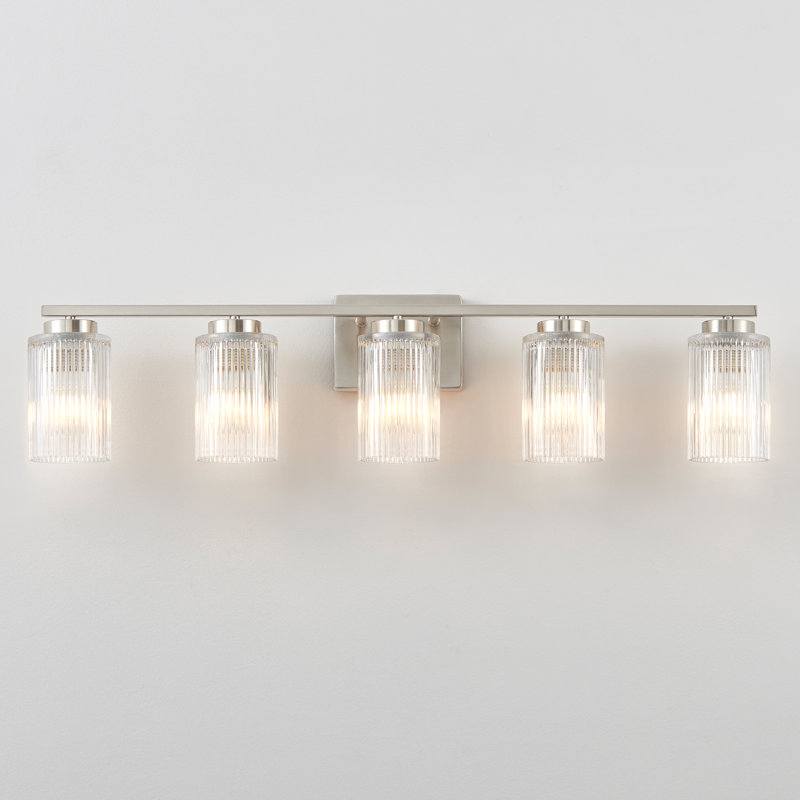 Collection de luminaire Lurigid, 5 lumières, Nickel brossé, H 8,3 po x l 35,5 po x P 5,75 po