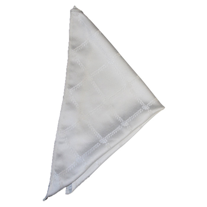 Serviette 19 po damassé Bedford, Blanc