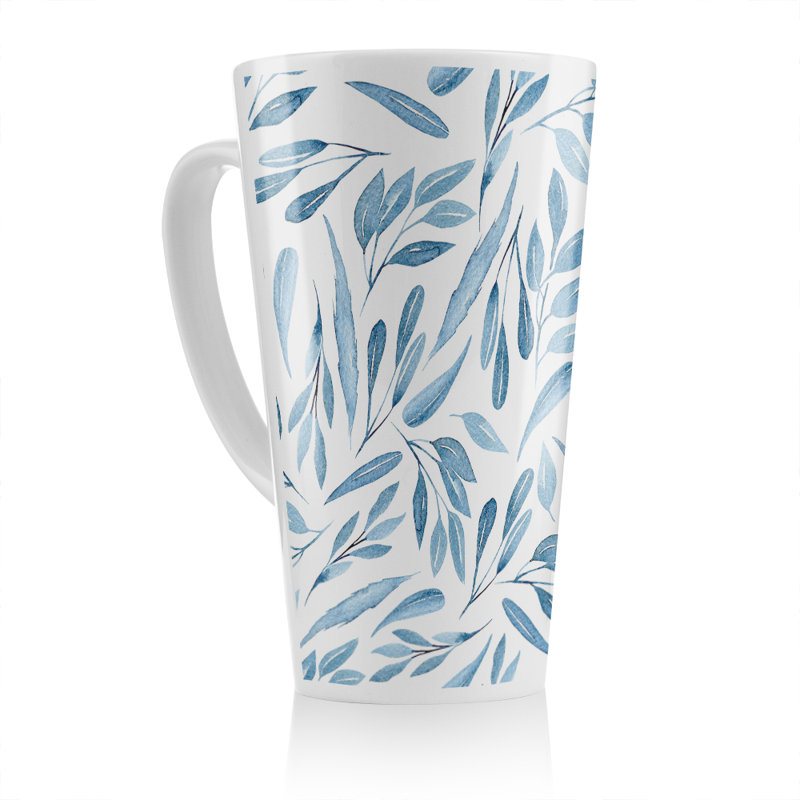 Watercolour Branches With Leaves Latte Mug