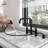 Sleek 2-Handle Bridge Kitchen Faucet with Pull-Out Side Sprayer-90614351