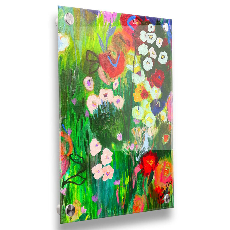 Jardin floral I par JD Studio, Sans cadre en plastique / acrylique, Pas de tapis, H 18 po x l 24 po