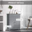 Armoires | Armoire de rangement autoportante pour salle de bain, gris ardoise, 2 portes et 2 tiroirs, tablette réglable, résistante à l'eau | Moderne | Panneau de fibres à densité moyenne