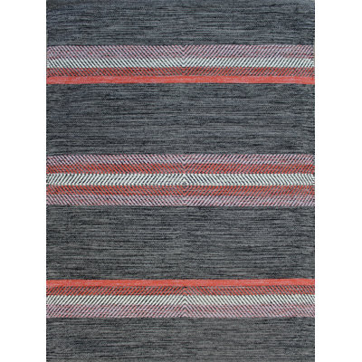 Tapis décoratif en coton dhurrie fabriqué à la main/rouge/rose Alodie