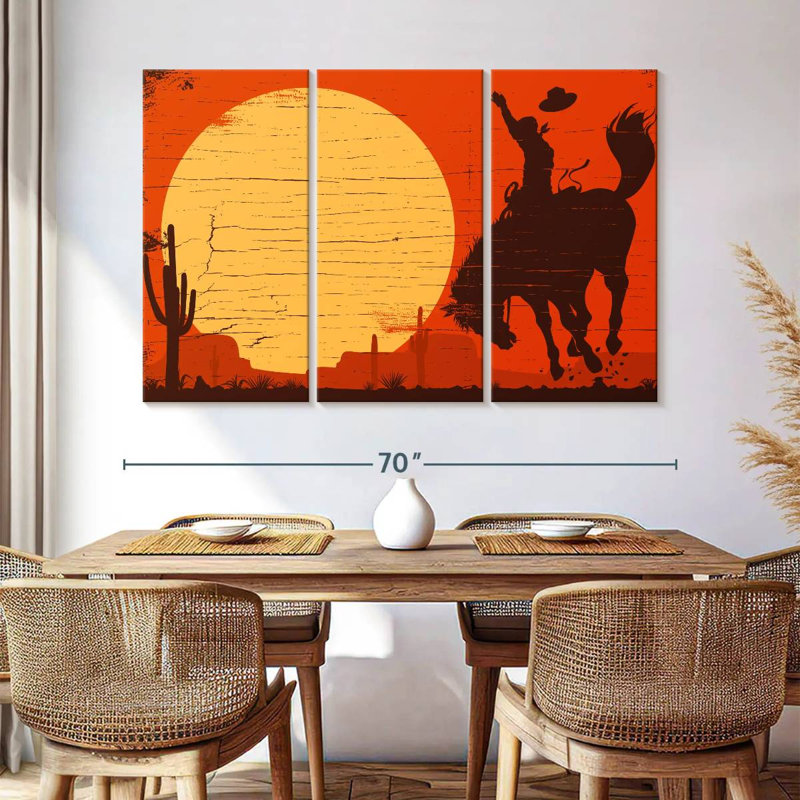 Lelar American Cowboy, 42" H x 65" W