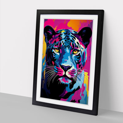 Panther Pop No.2 - Single Picture Frame Print on Wood