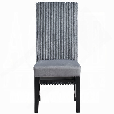 Ensemble de 2 chaises de salle à manger en velours côtelé gris contemporain Contemporary, structure en bois pour une élégance et un confort modernes