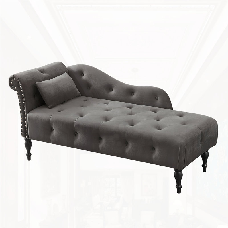 Méridienne capitonnée 60,6 po, Gris