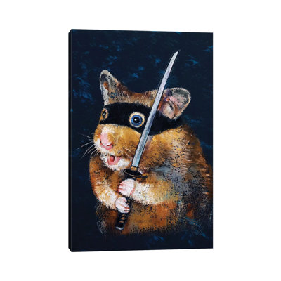 Ninja Hamster 1 Piece Wrapped Canvas Painting