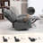 Vibration Massage Chair Recliner With Heat, Oversized Swivel Rocker Chair, Single Sofa, Teddy Fabric Manual Recliner Chair With Footrest, Remote, And 4 Side Pockets