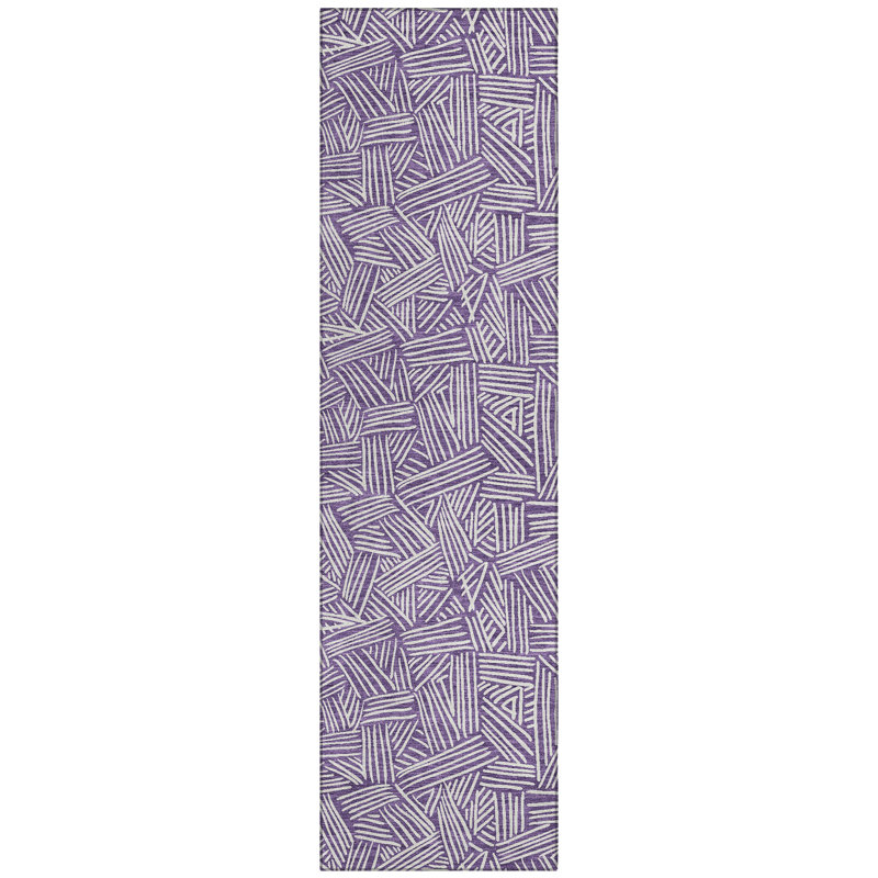 Machine Washable Indoor/Outdoor Chantille ACN2648 Geometric Rug, 2'3" x 7'6" Runner, Purple