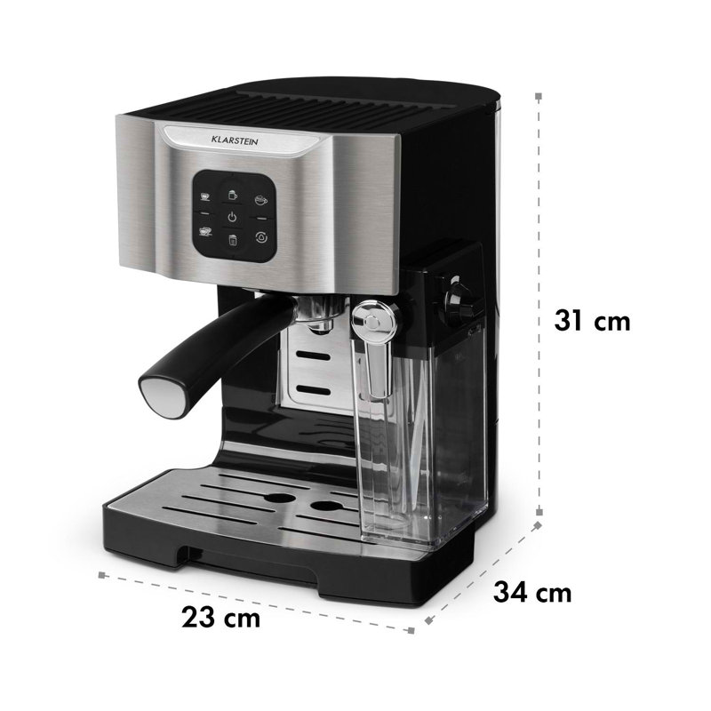Klarstein 1.4L Espresso & Coffee Machine, Grey