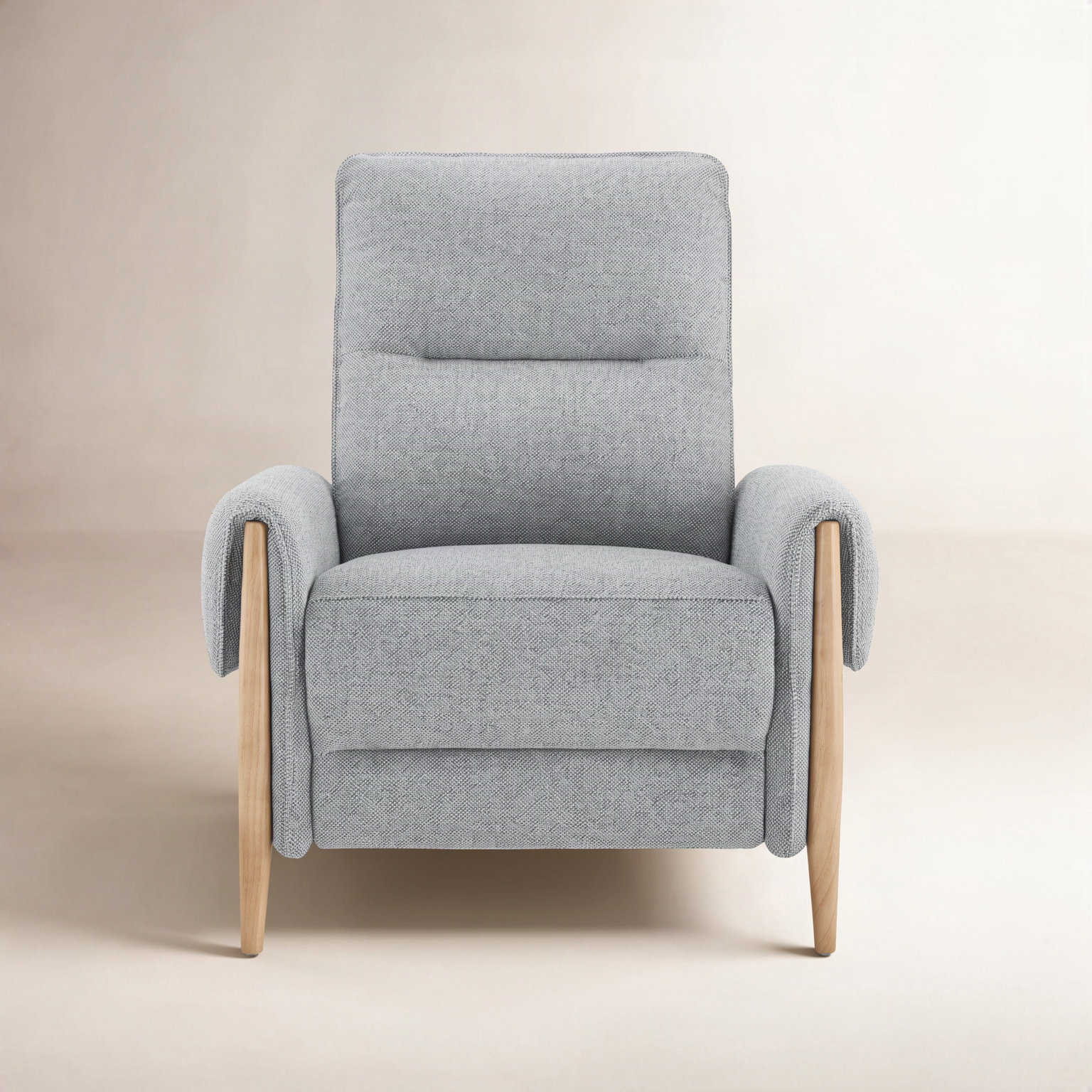 Michelle 36" Linen Manual Recliner, Gray Polyester Blend