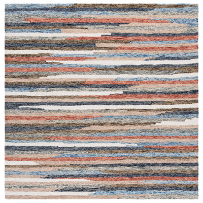 Ebony 778 Hand Tufted Wool/Cotton Abstract Rug in Rust/Beige