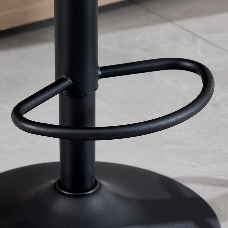 Adjustable Bar Stools with Armrests and Matte Base for Kitchen Island, Brown