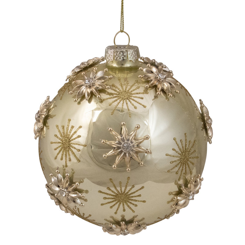Ornement boule de Noël en verre brillant étoile 4,5 "(50mm)