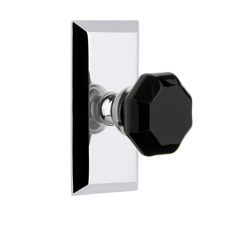 Assiette courte Grandeur Fifth Avenue avec bouton Lyon, Chrome brillant