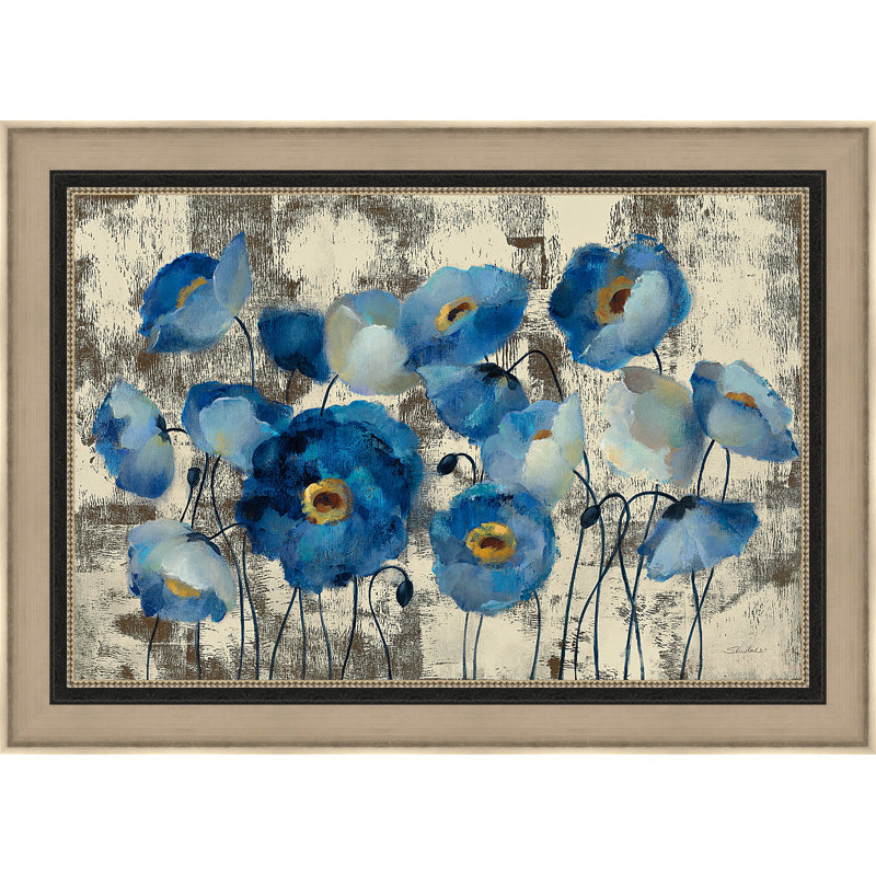 « aquamarine floral », reproduction d’art encadrée