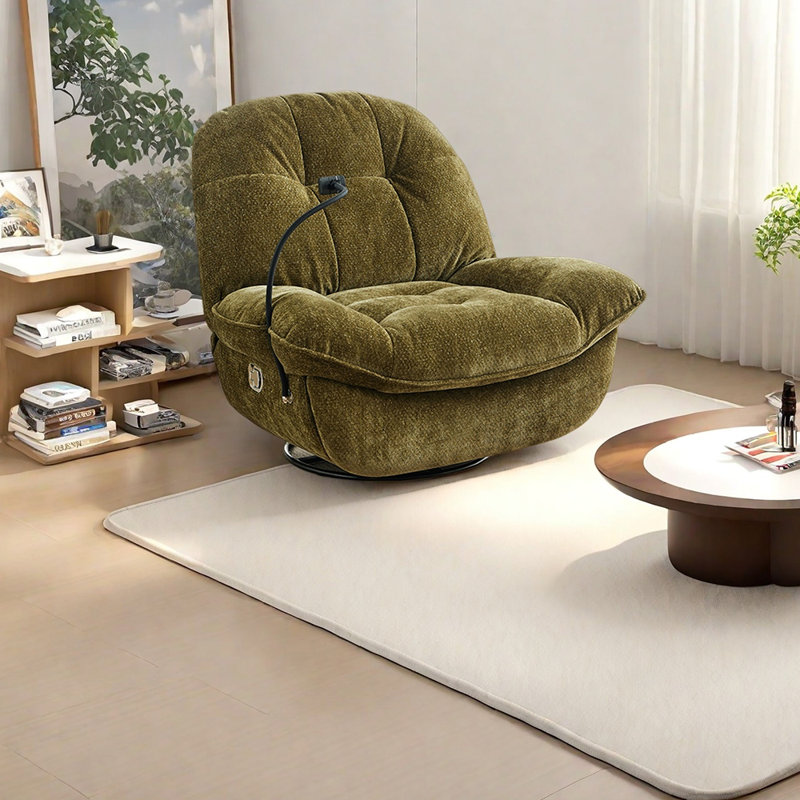 Ergonomic rotating lounge chair, Olive