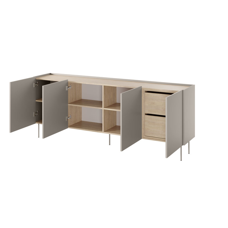 Caparro 220 Cm Wide 2 Drawer Sideboard, Cashmere