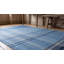Tapis bleu en laine tissé à plat Benancia-87377972
