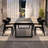 Modern simple black solid wood dining table-2086739932