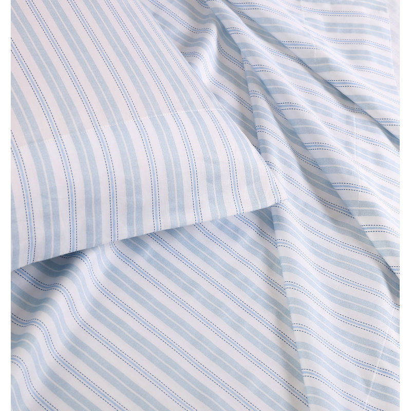 Tommy Hilfiger Cold Spring Reversible Cotton Duvet Cover Set, Queen Sheet Set with 2 Pillowcases, Fern