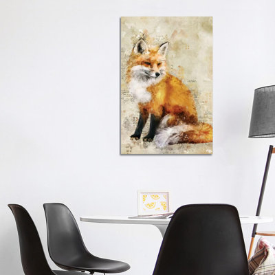 Fox 1 Piece Wrapped Canvas Painting