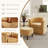Upholstered Swivel Barrel Chair with Storage Ottoman, 24.5″ Wide Small Accent Chair, 360° Rotation-113410031