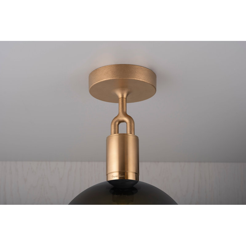 1 - Light Semi Flush Mount, Gun Metal, Large, Opal