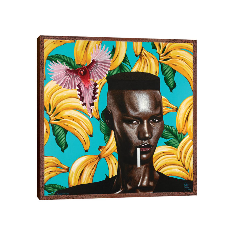 Nuestra Planeta by Christian Beijer - Print on Canvas, 45.72cm H x 45.72cm W x 3.81cm D, Classic Brown Wood Framed